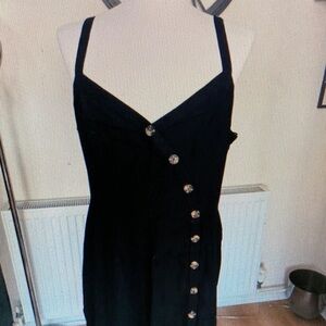 Black Dress with Button Detail